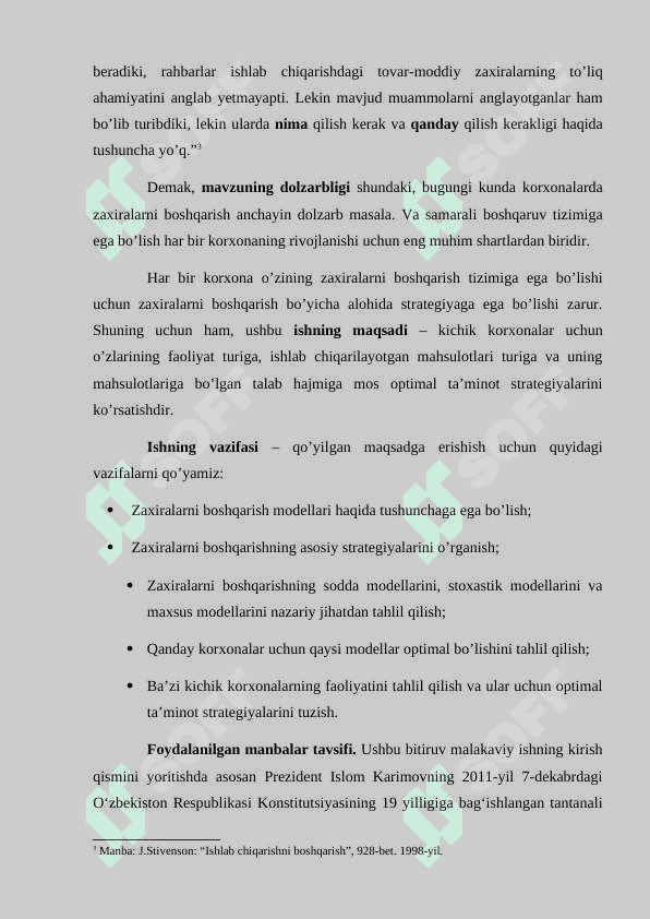 Zaxiralarni boshqarish modellari va kichik korxonalarda optimal ta’minot strategiyalarini tuzish 6