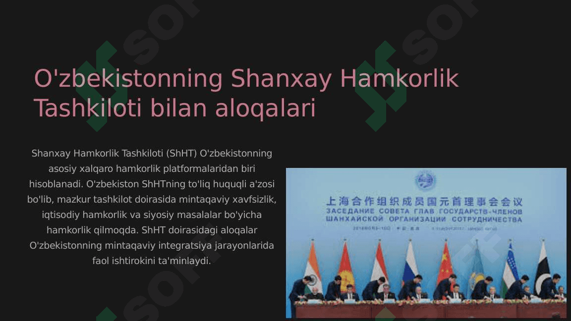 O'zbekistonning xalqaro tashkilotlar bilan aloqalari 3