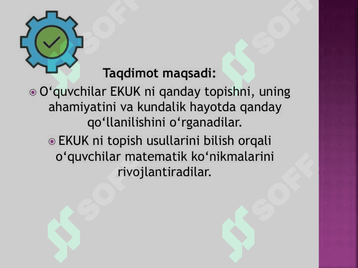 Ekub va ekuk . Algebra va sonlar nazariyasi 3