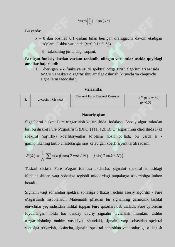 Matlab paketida signallarga spektral ishlov berish. 2