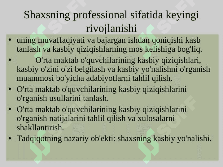 Kasbiy qiziqish va moyilliklarni aniqlash 4