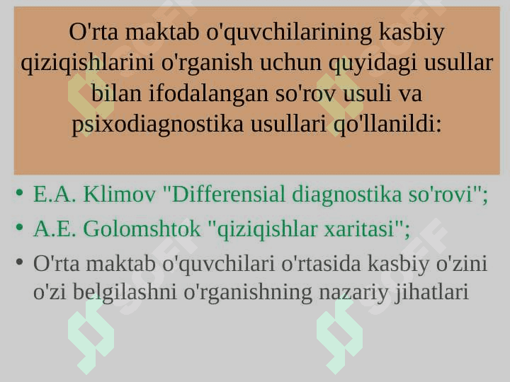 Kasbiy qiziqish va moyilliklarni aniqlash 5