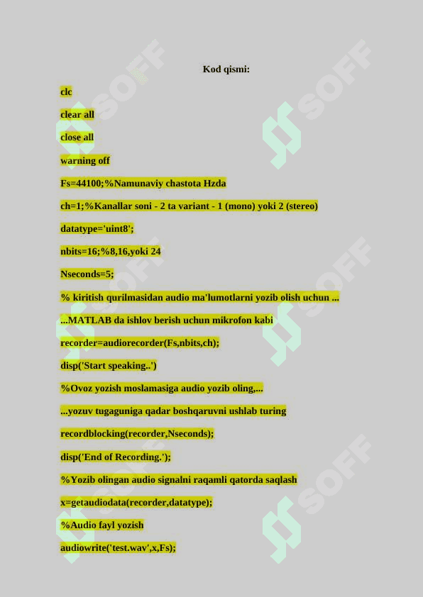 Matlab paketida tasvirlarga raqamli ishlov berish. 4
