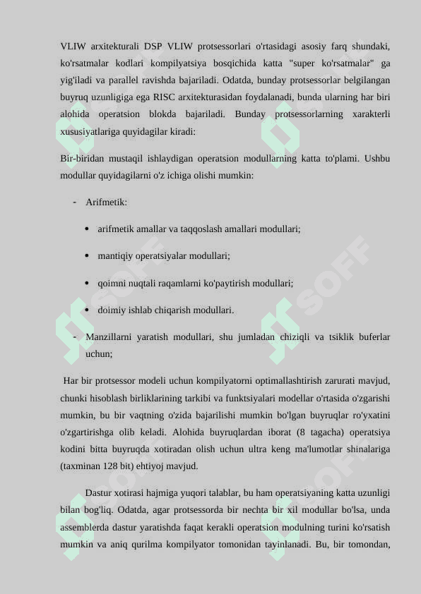 Zamonaviy signal protsessorlari arxitekturalarini o‘rganish. 7