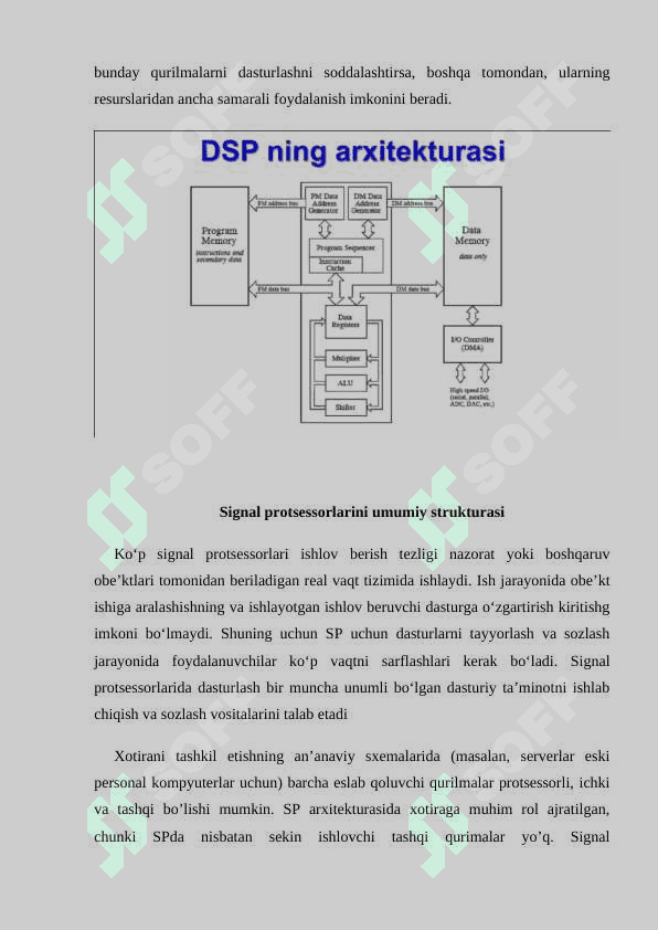 Zamonaviy signal protsessorlari arxitekturalarini o‘rganish. 8