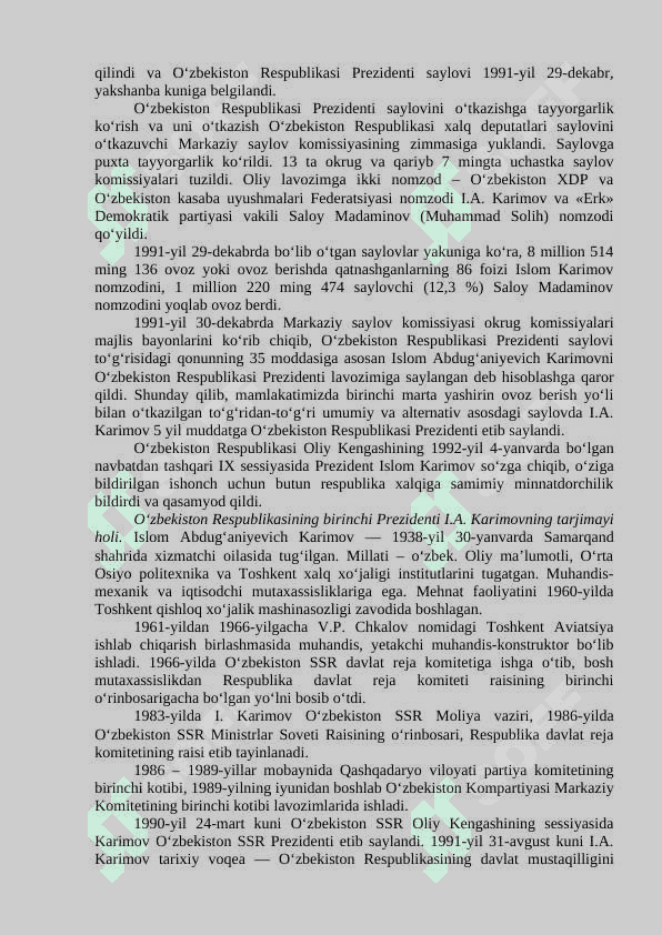 Mustaqil O'zbekiston Respublikasi tashkil topishining tarixiy ahamiyati. O'zbekistonning o'ziga xos istiqlol va taraqqiyot yo'li. 4