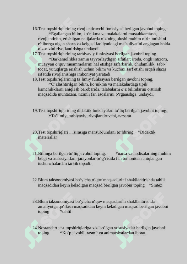 BIMM uchun 2000ta test 2