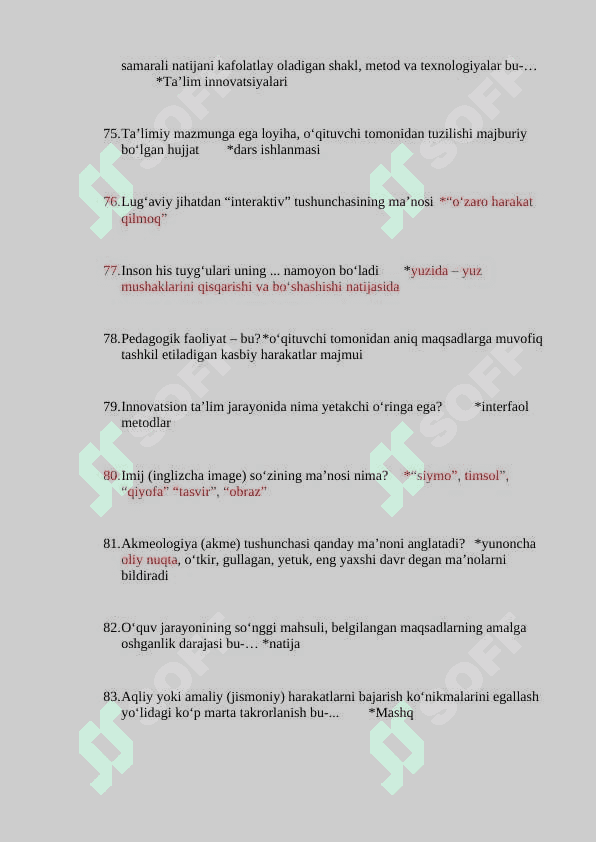 BIMM uchun 2000ta test 8