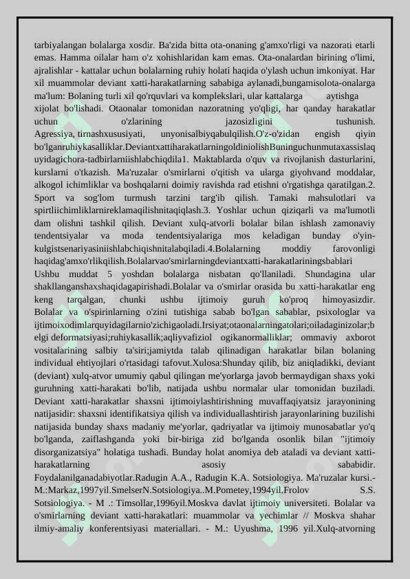 Ijtimoiy pedagogikada me`yordan og'ishgan bolalar diagnostikasi va profilaktikasi 2