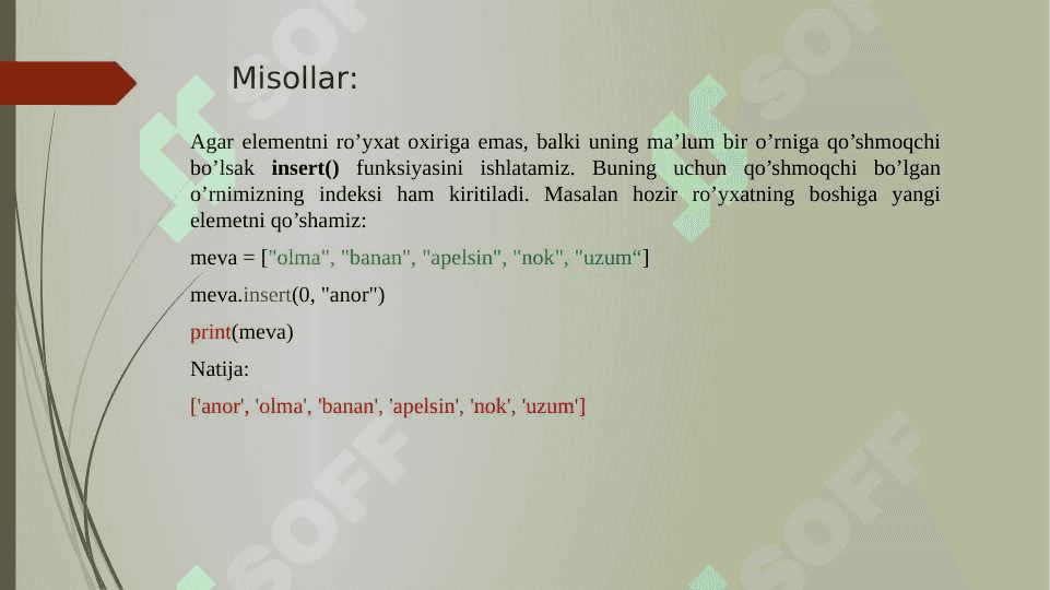 Pythonda konteynerlar va ular bilan ishlaydigan tayyor funksiyalar 6