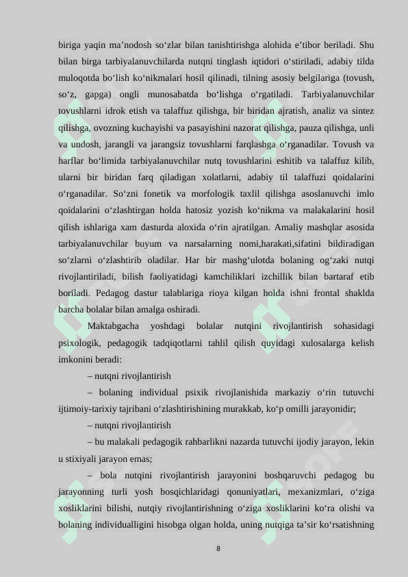 Tayyorlov guruhlarida nutq, muloqot ko’nikmalarini shakllantirish metodlari 8