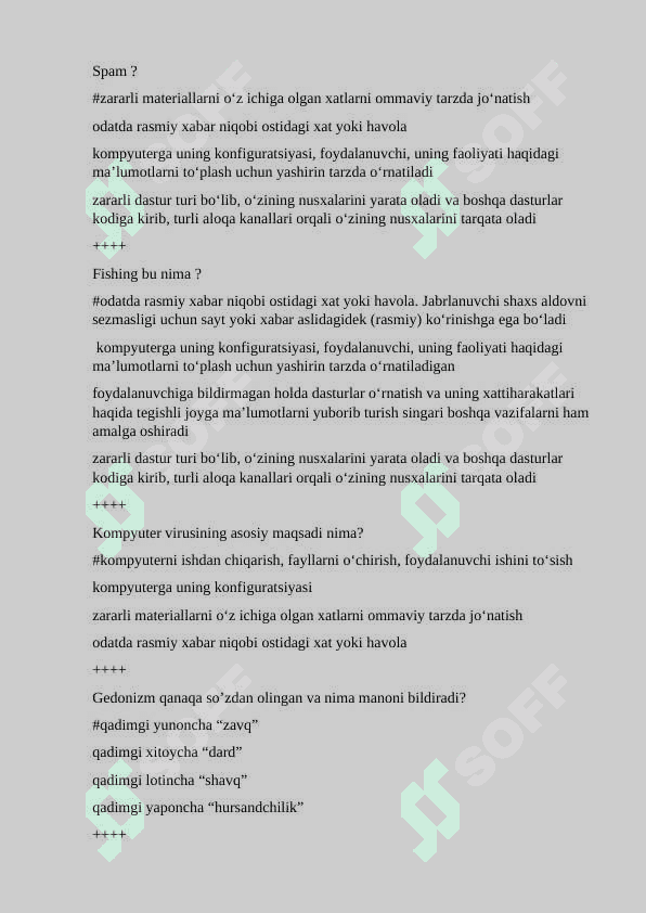 Mediasavodxonlik fanidan test, 250 ta javoblari bilan 3