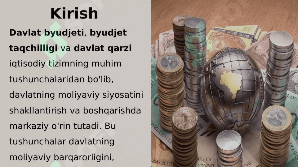 Davlat byudjeti, byudjet taqchilligi va davlat qarzi 2