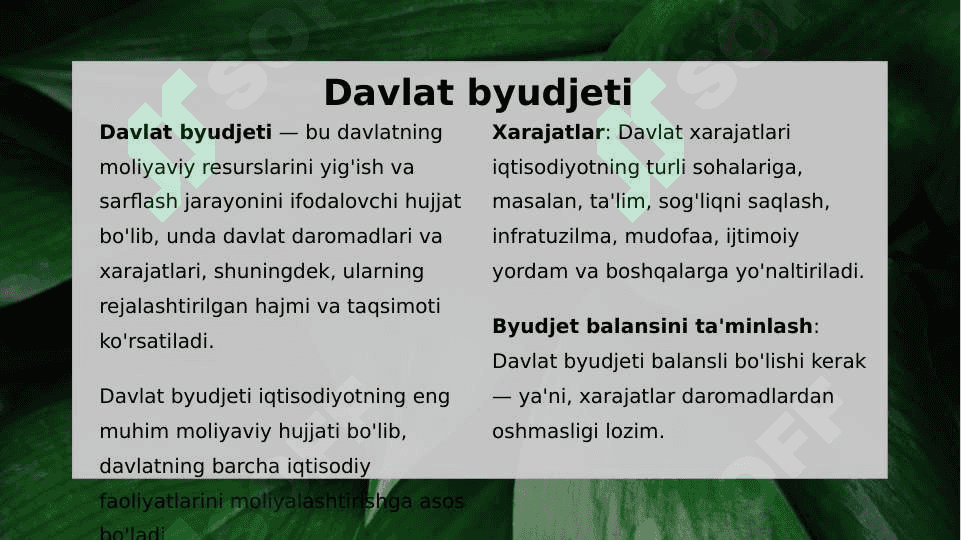Davlat byudjeti, byudjet taqchilligi va davlat qarzi 3