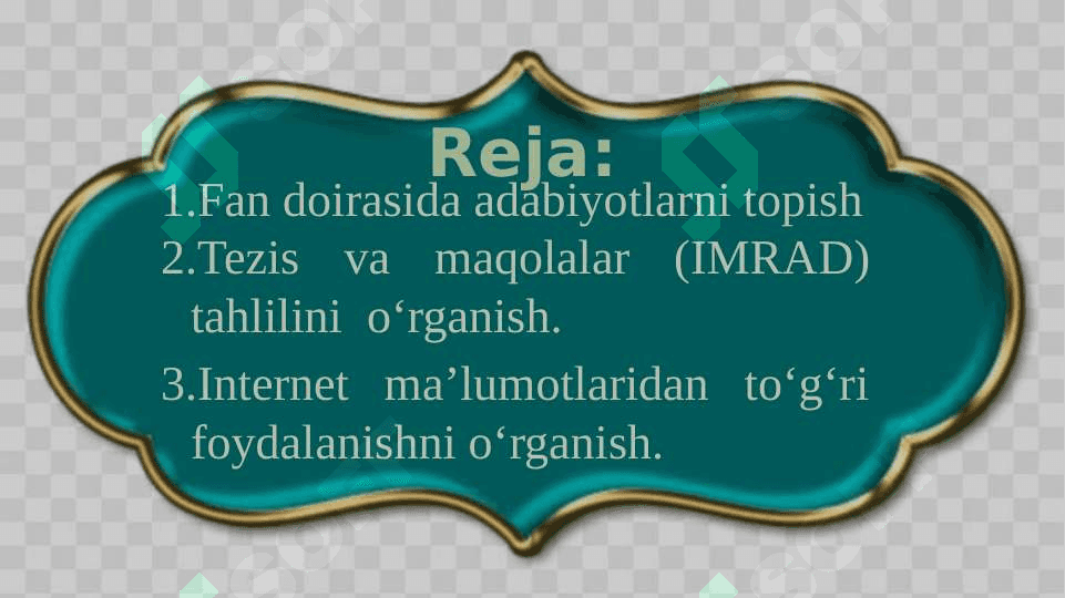 Fanlarni o‘rganishda adabiyotlar bilan ishlash 2