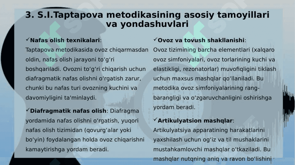 Ovoz buzilishlarini bartaraf etishda S.I.Taptapova metodikasi 4