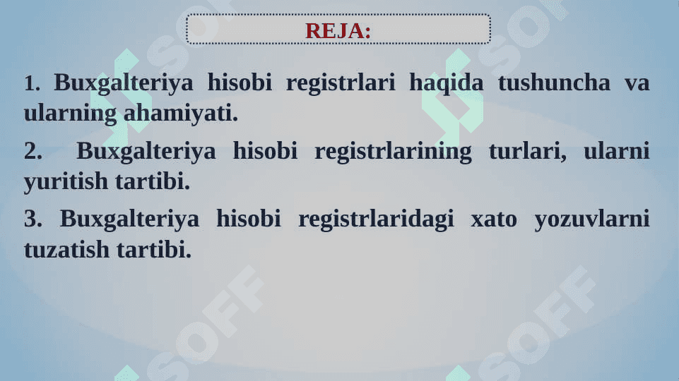 Buxgalteriya hisobining registrlari va shakllari 2
