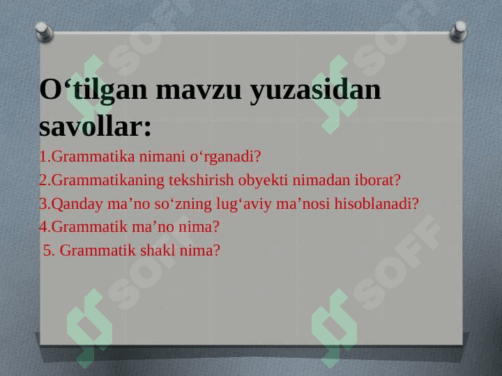 Otlarning yasalishi, tuzilish jihatdan turlari. Otlarda modal ma’no. 4
