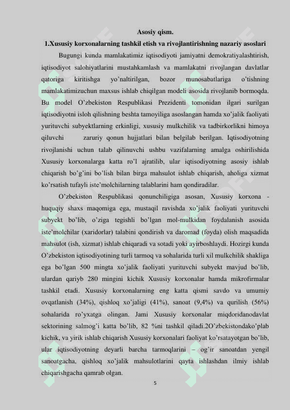 Xususiy korxonalarninig tashkiliy-iqtisodiy asoslari 5