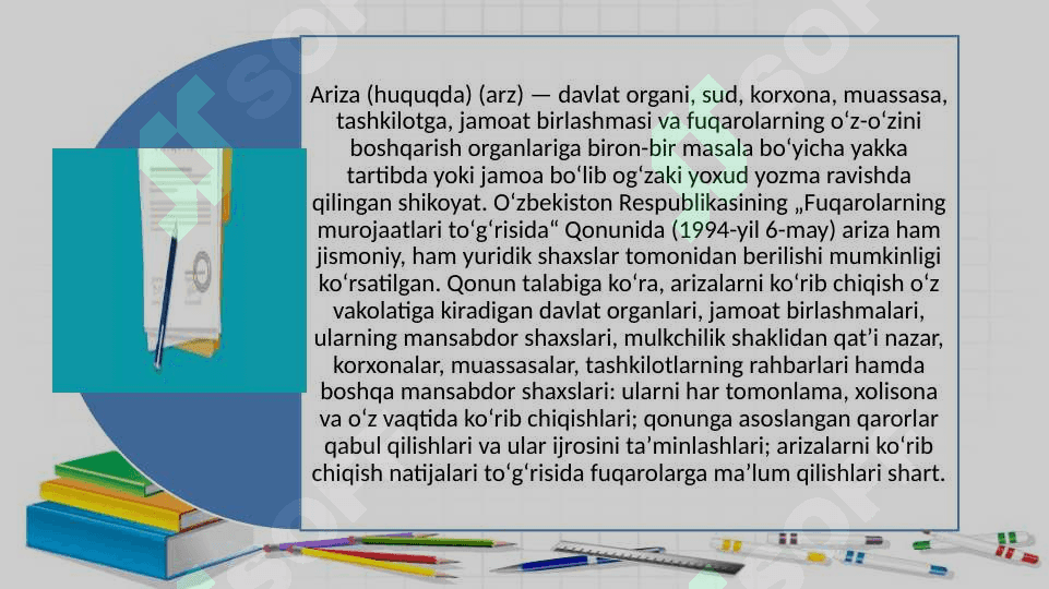 ARIZA, BAYONNOMA, BILDIRISHNOMA,TAVSIYANOMA. 4