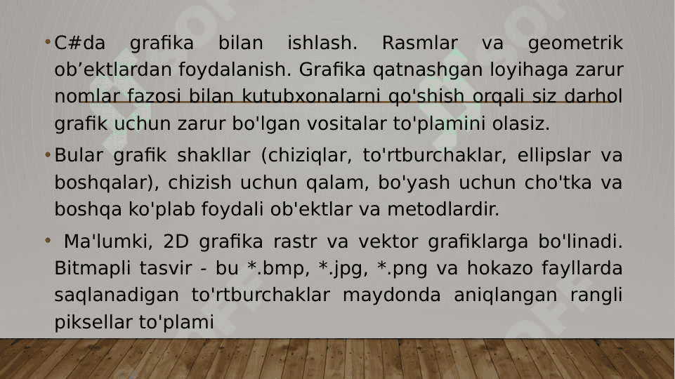 C# grafik kutubxonasi 2