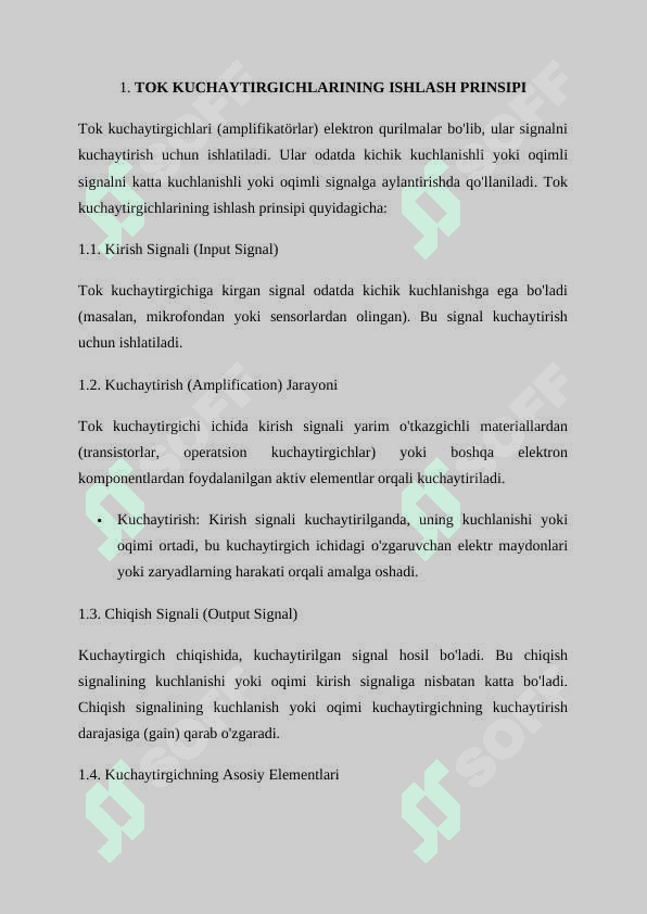 TOK KUCHAYTIRGICHLAR ORASIDA BOG'LANISH. DIFFERENSIAL KUCHAYTIRGICHLAR 2