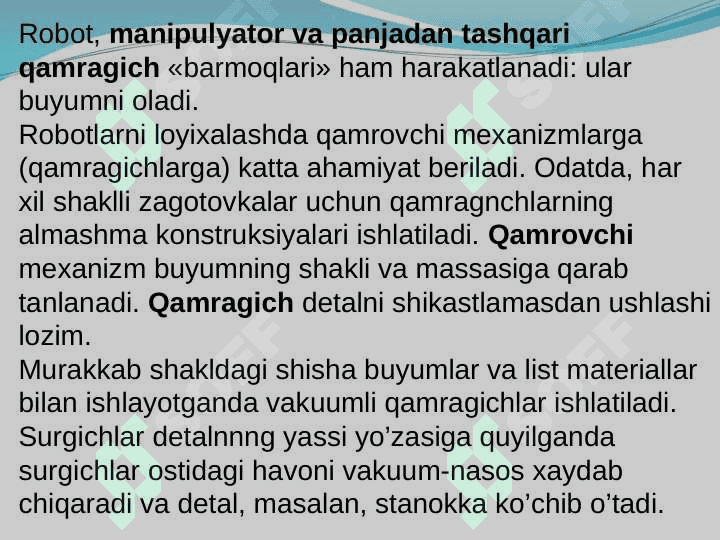 ROBOTLASHTIRILGAN TEXNOLOGIK KOMPLEKSLAR (RTK). RTK NING TURLARI, BIR DASTGOHLI VA KO’P DASTGOHLI RTK 5