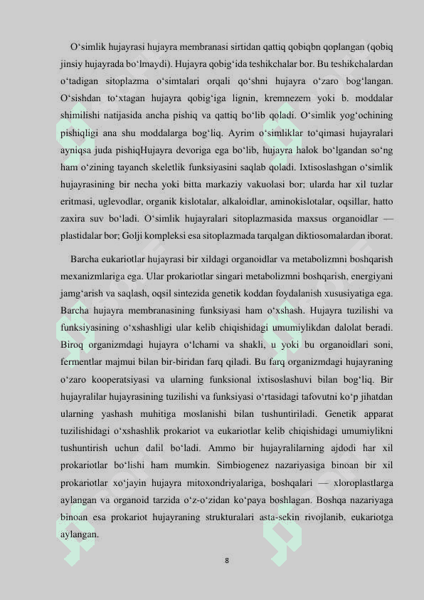 Hujayraning kashf etilishi… 8