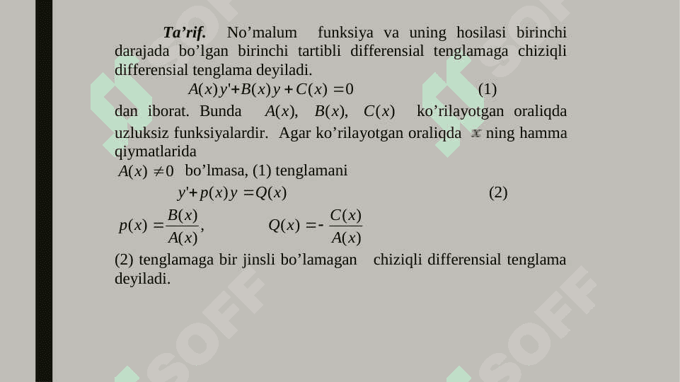 Chiziqli differensial tenglamalar 3
