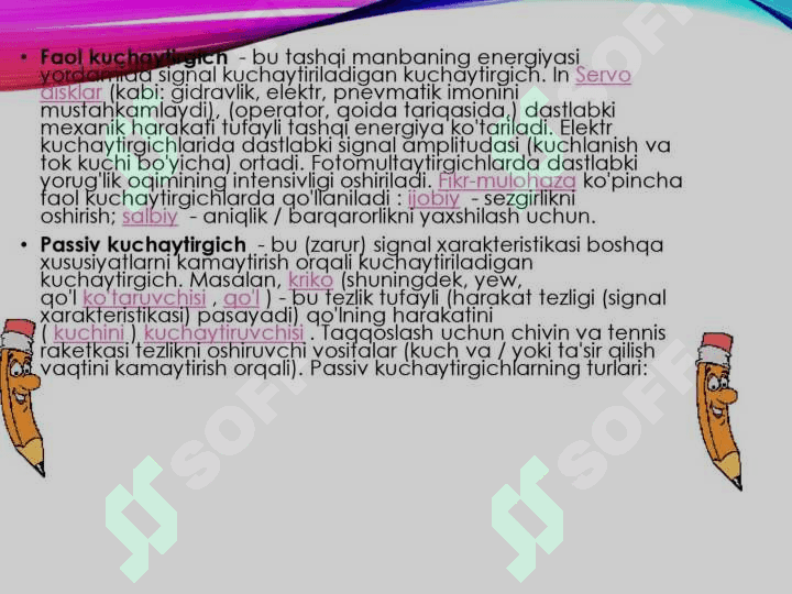 KUCHAYTIRGICHLARDA SIGNALNI KUCHAYTIRISH PROTSESSINI GRAFIK ORQALI IFODALASH. YONG‘IN XAVFSIZLIGINI TA’MINLASH CHORA TADBIRLARI 3