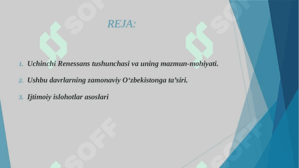 YANGI O'ZBEKISTONNING UCHINCHI RENNESANS TOMON TUTGAN YO'LI 2
