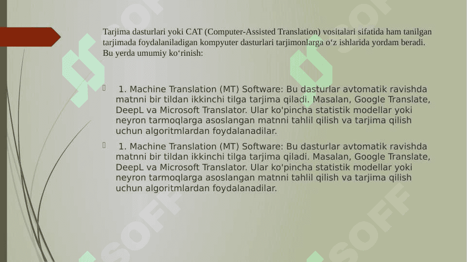 Kompyuter dasturlari yordamidagi tarjima va ularni qayta ishlash 2