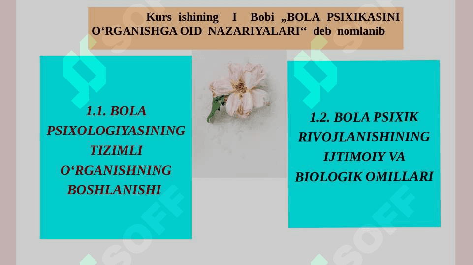 BOLA PSIXIKASINI O‘RGANISH TAMOYILLARI 4