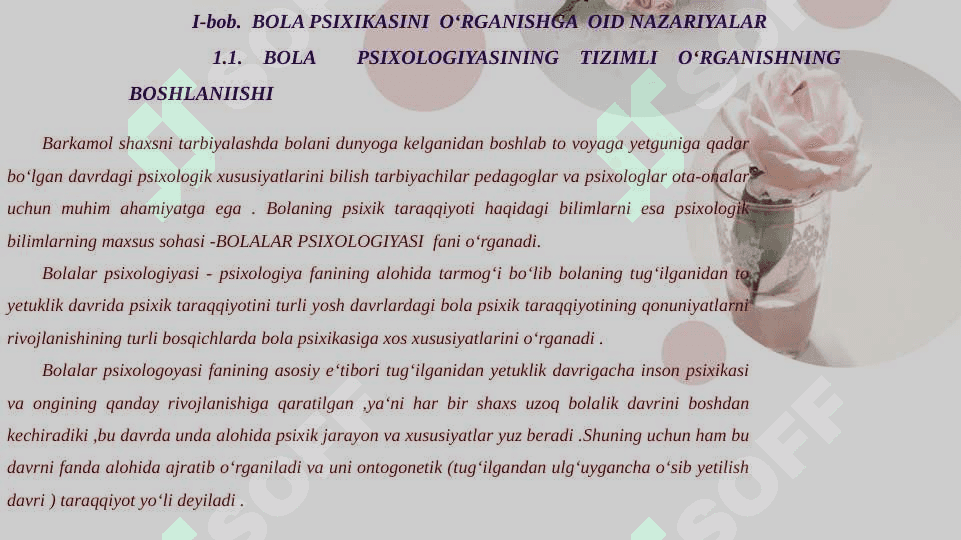 BOLA PSIXIKASINI O‘RGANISH TAMOYILLARI 7