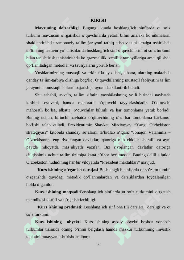 BOSHLANGʻICH SINFLARDA "SOʻZ TARKIBI" MAVZUSINI O’RGATISHDA SAMARALI USULLARDAN FOYDALANISH. 2