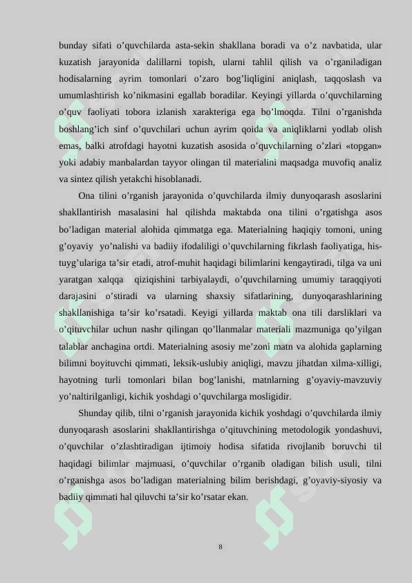 BOSHLANGʻICH SINFLARDA "SOʻZ TARKIBI" MAVZUSINI O’RGATISHDA SAMARALI USULLARDAN FOYDALANISH. 8