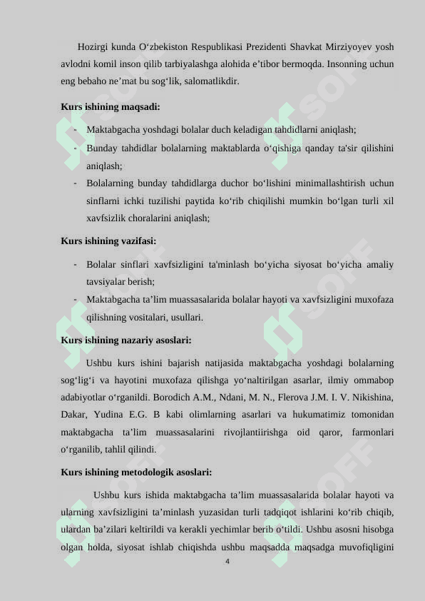 MAKTABGACHA TA’LIM MUASSASALARIDA BOLALAR HAYOTI VA XAVFSIZLIGINI MUXOFAZA QILISH. 5