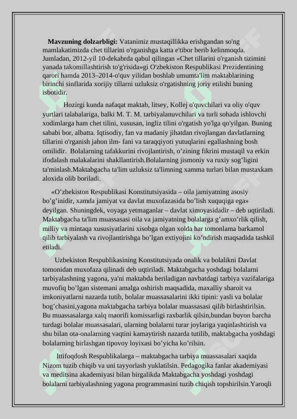 Ilk maktab yoshidagi bolalarning  ingliz tilidan so’z boyligini oshirish metodikasi 3
