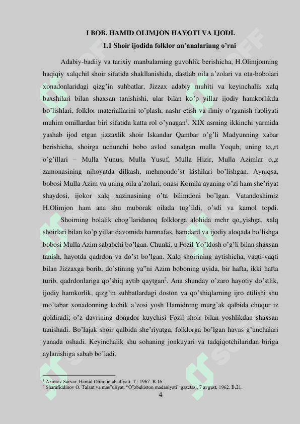 HAMID OLIMJON HAYOTI VA IJODI kurs ishi 4