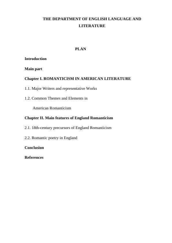 THE DEPARTMENT OF ENGLISH LANGUAGE AND  LITERATURE