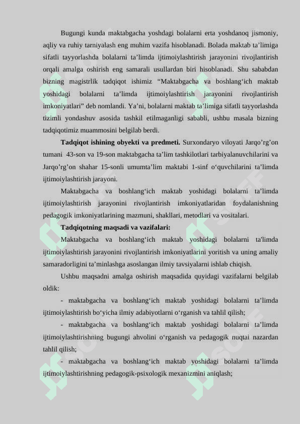 MAKTABGACHA VA BOSHLANG‘ICH MAKTAB YOSHIDAGI BOLALARNI TA'LIMDA ISHTIMOIYLASHTIRISH JARAYONINING NAZARIY ASOSLARI 4