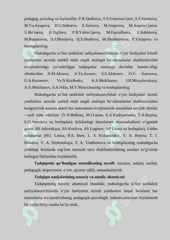 MAKTABGACHA VA BOSHLANG‘ICH MAKTAB YOSHIDAGI BOLALARNI TA'LIMDA ISHTIMOIYLASHTIRISH JARAYONINING NAZARIY ASOSLARI 6