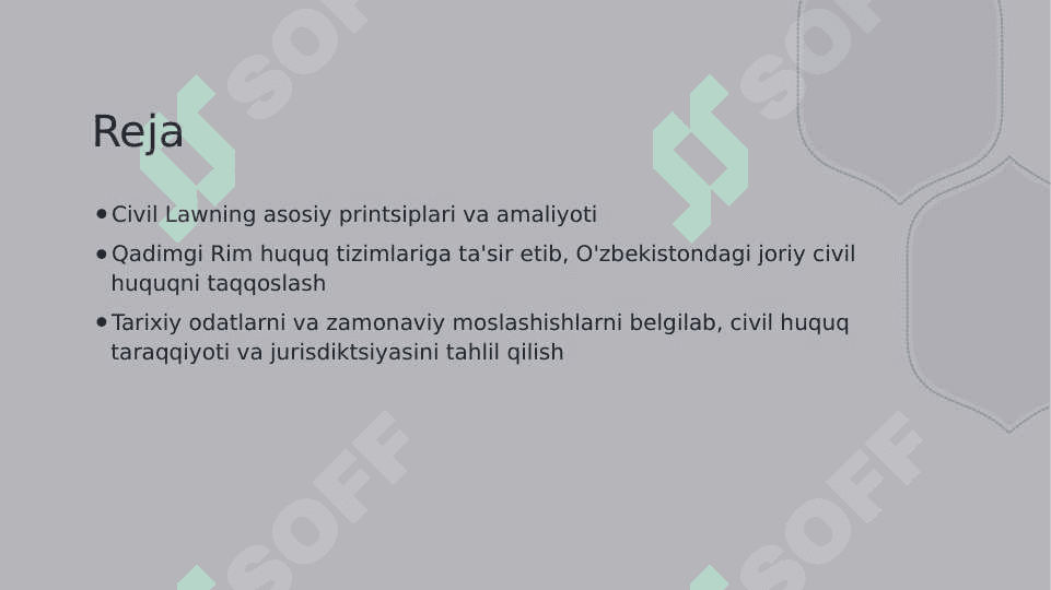 Rim huquqida fuqarolik huquqi O‘zbekiston huquqi bilan taqqoslaganda 2
