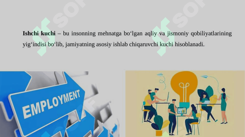 ISHCHI KUCHI, UNING BANDLIGI VA ISHSIZLIK 2