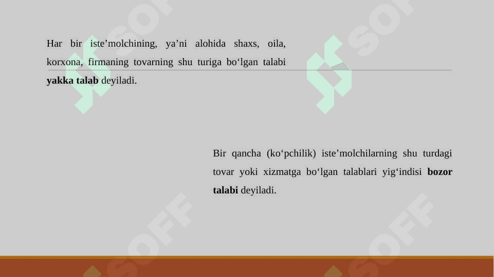 TALAB VA TAKLIF NAZARIYASI. BOZOR MUVOZANATI 5