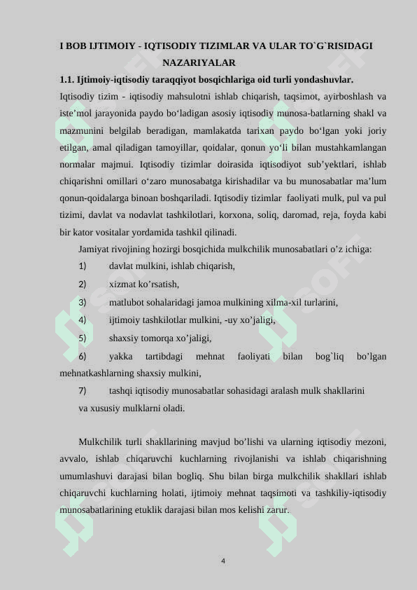 IJTIMOIY IQTISODIY TIZIMLAR VA ULARNING ANDOZALARI kurs ishi 4