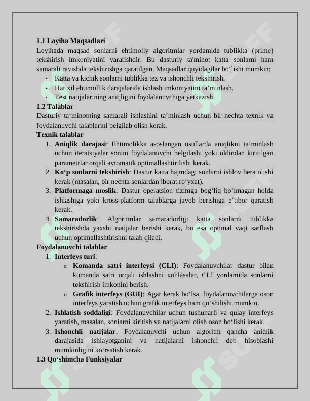 Sonlarni tublikka tekshiruvchi ehtimolikka asoslangan algoritmlarning komplex dasturiy ta‘minot ishlab chiqish 3