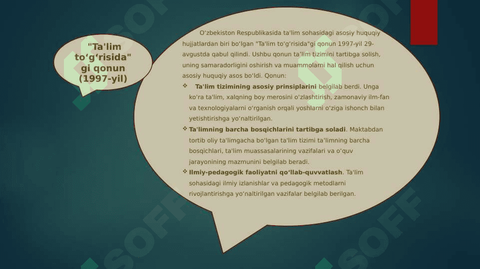 O’zbekiston Respublikasining ta’lim tizimidagi islohotlar 6