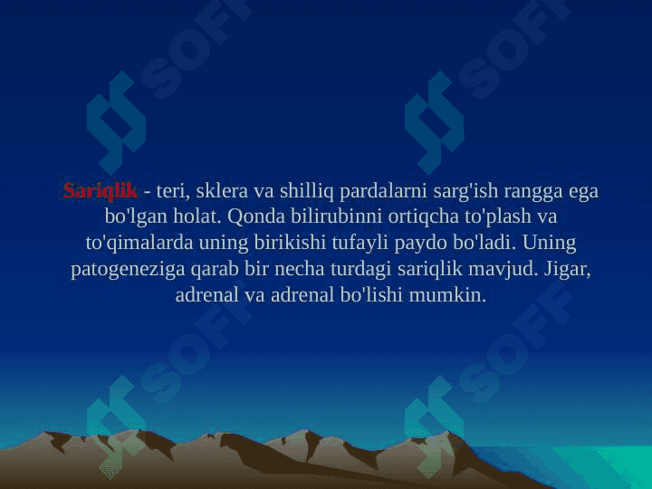 GIPERBILIRUBEMIYA VA SARIQLIK TURLARI 3