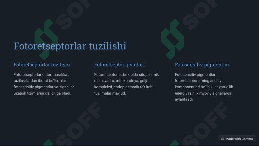 Fotoretseptorlarning morfologik asoslari 2